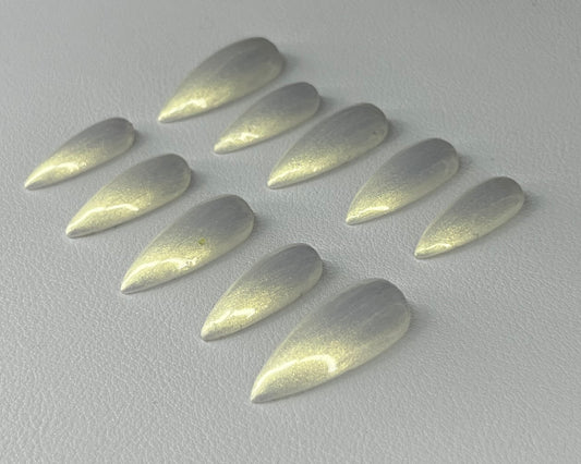 Lunar Drip | Long Almond Press On Nails
