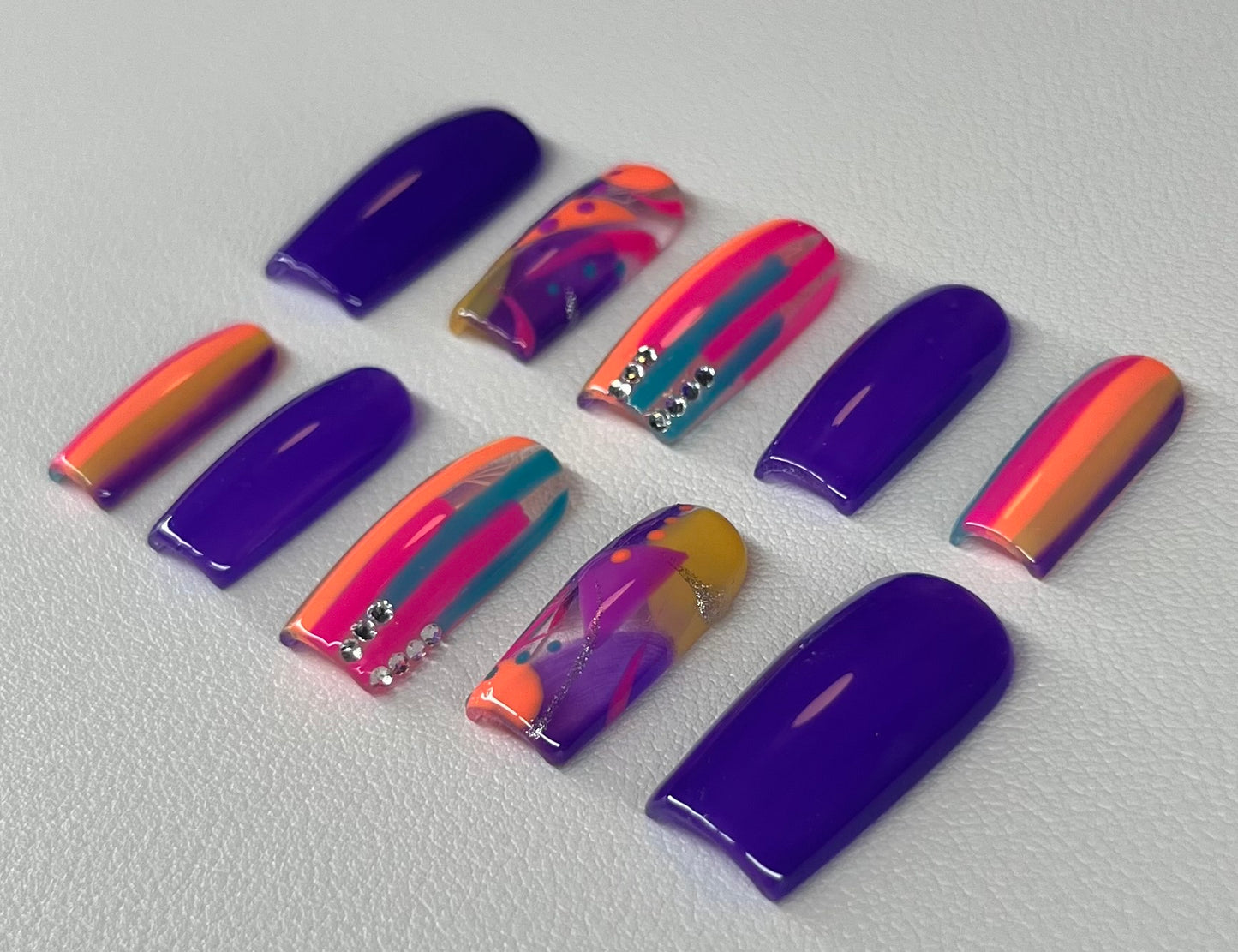 Sunset Rush  | Medium Square Press On Nails