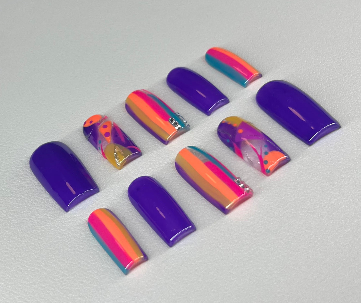 Sunset Rush  | Medium Square Press On Nails