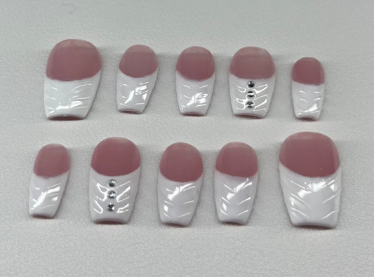Forever French | Short Coffin Press On Nails