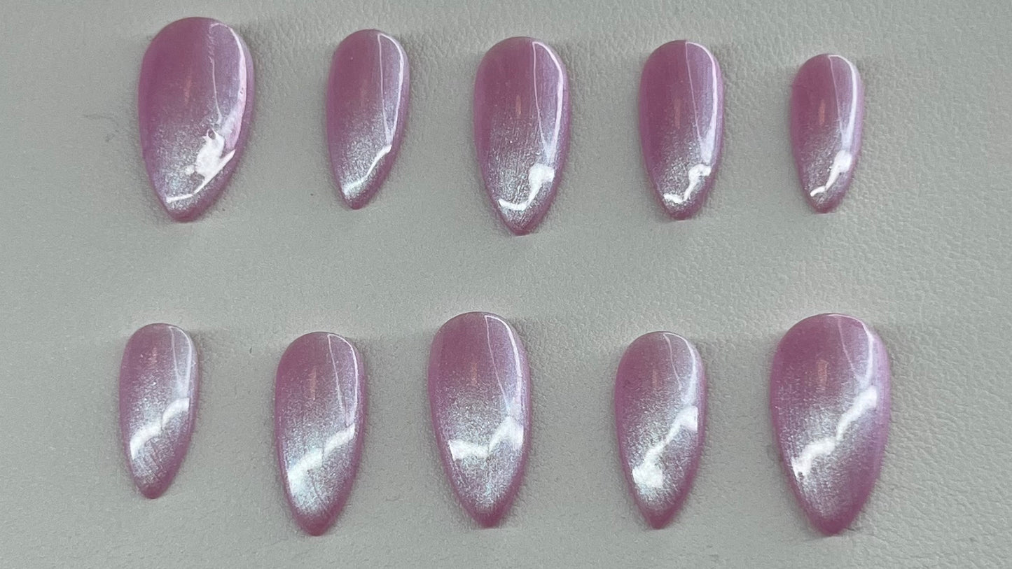Blush Aura | Medium Almond Press On Nails