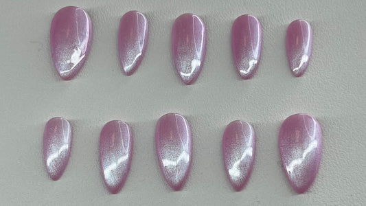 Blush Aura | Medium Almond Press On Nails