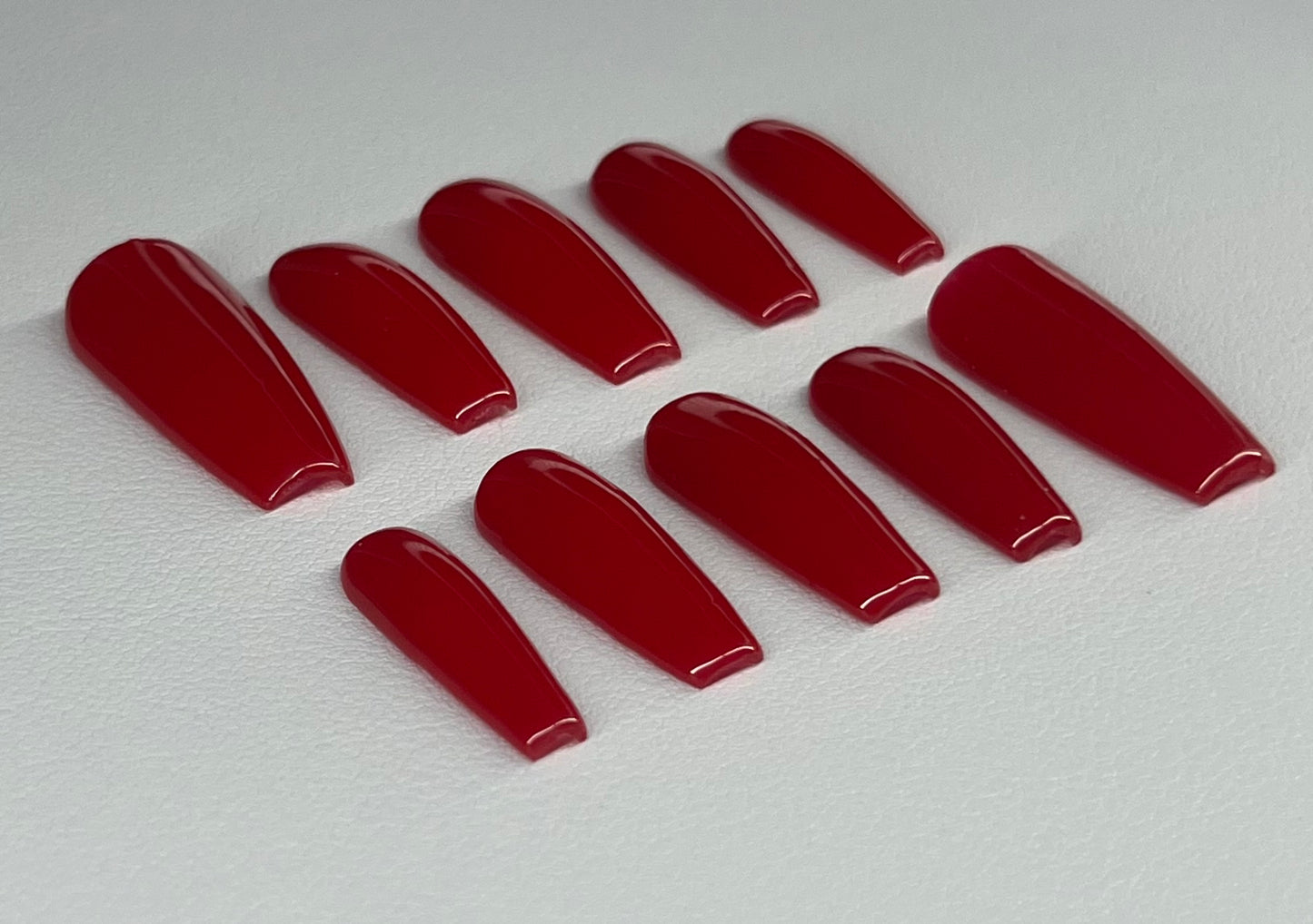 Scarlet Siren | Long Coffin Press On Nails