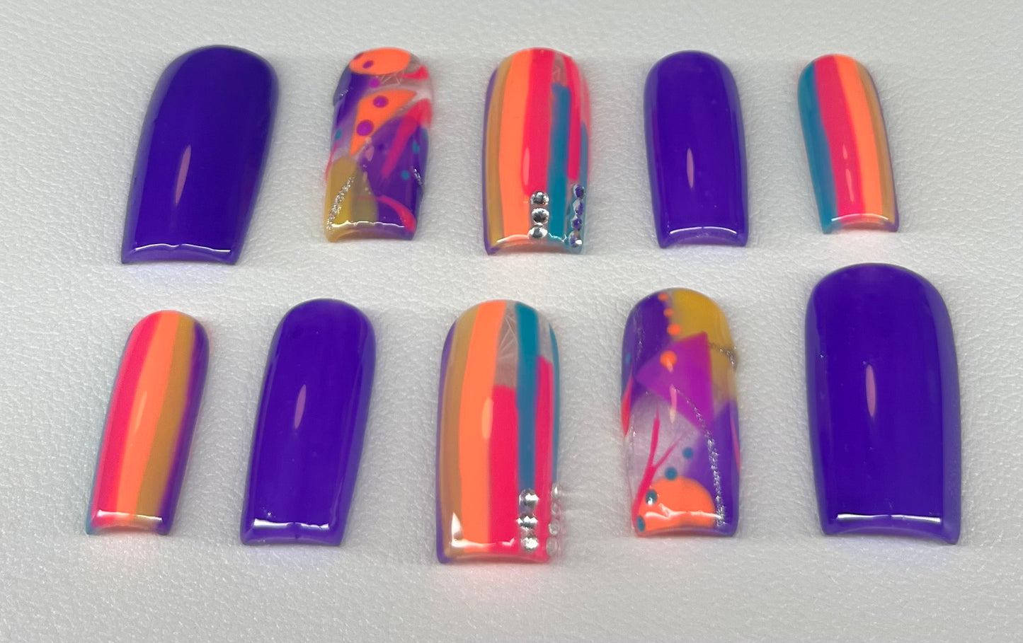 Sunset Rush  | Medium Square Press On Nails