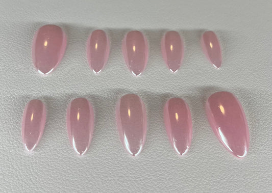 Soft Whiper | Medium Almond Press On Nails